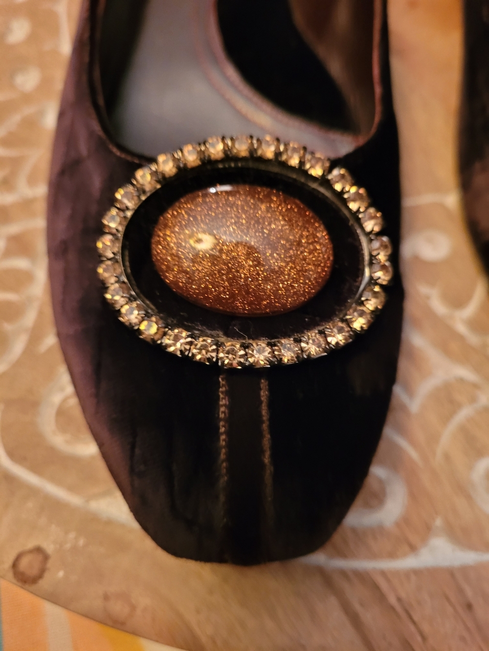 VIA SPIGA VELVET Ballet Flats SHOES GORGEOUS ITALY Y2K $189 Embellished 7.5 - Picture 9 of 10